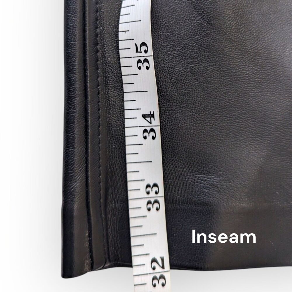Joie Faux Leather Jeans Womens Size 14 Shiny Black‎ Straight Leg Pants Mobwife - Picture 8 of 10